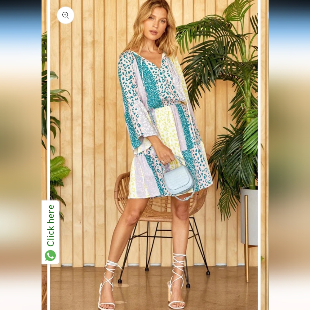 Emily Wonder MULTI COLORED PRINT WOVEN DRESS